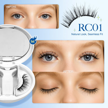 LASHVIEW LunaSoft Magnetic Eyelashes with Applicator – No Glue or Eyeliner, 48H Hold