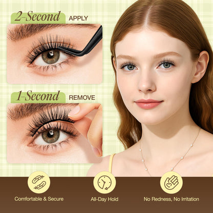 LASHVIEW Self-Adhesive Eyelashes – Natural Look Press-On Lashes, 5 Pairs