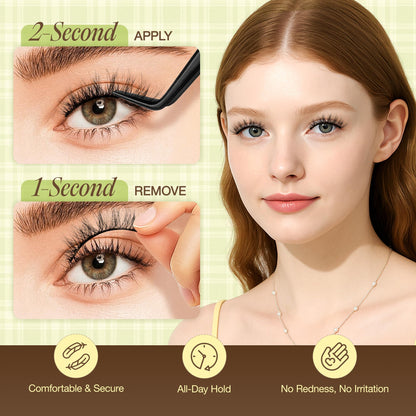 LASHVIEW Self Adhesive Eyelashes – Natural Look Press On Lashes, No Glue Needed, Reusable 5 Pairs (CV201)