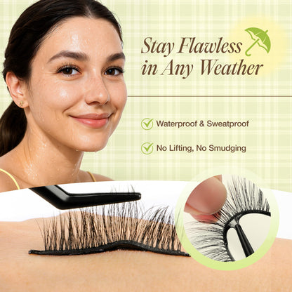 LASHVIEW Self-Adhesive Eyelashes – Natural Look Press-On Lashes, 5 Pairs