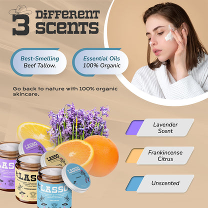 LASSO Lavender Tallow & Honey Balm for Face – Organic Grass-Fed Moisturizer