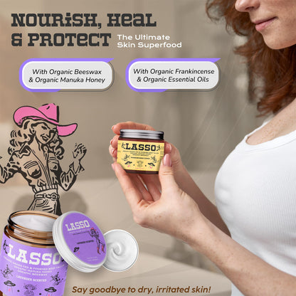 LASSO Lavender Tallow & Honey Balm for Face – Organic Grass-Fed Moisturizer
