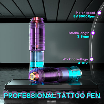 LASTJUDG Tattoo Pen Kit Wireless – Complete Beginner Tattoo Supplies with 2 Batteries and 11 Inks