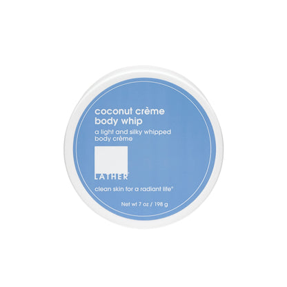 LATHER Body Whip Coconut Cream Whipped Body Butter – Deep Hydration, Non-Greasy (7 oz)