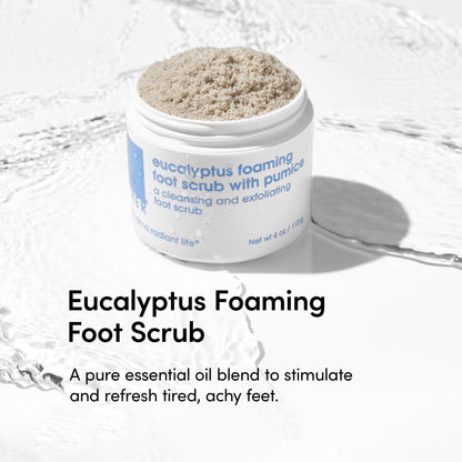 LATHER Foot Scrub with Pumice Stone – Gentle Foaming Exfoliator for Soft Feet | 4 Oz