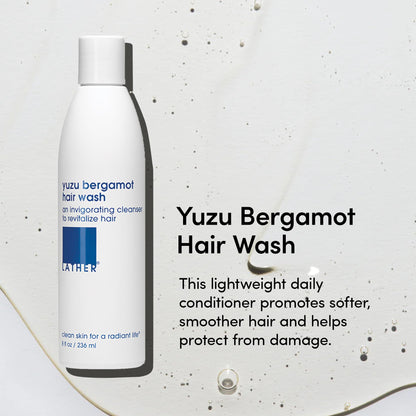 LATHER Yuzu Bergamot Hair Wash – Daily Shampoo & Cleanser | Hotel-Quality, Vegan & Cruelty-Free