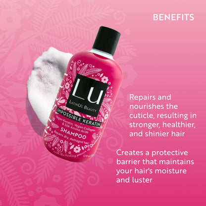 Latinus Beauty Rescue Impossible Keratin Anti-Frizz Shampoo – 2 x 12 oz Bottles