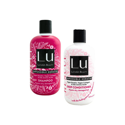 Lu by LatinUs Beauty Rescue Set – Repair & Restore Hair Care (Shampoo + Conditioner, 24 oz)