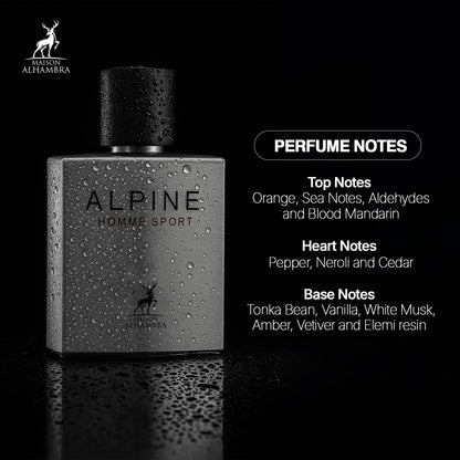 Lattafa ALHAMBRA ALPINE HOMME SPORT EDP 100ml | Long-Lasting Luxury Fragrance for Men & Women | Gift Set