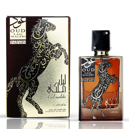 Lattafa Lail Maleki Oud Unisex EDP, 3.4 oz – Amber Oud Scent
