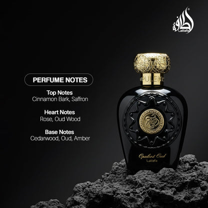 Lattafa Opulent Oud EDP for Unisex – 3.4 oz | Rich Oud, Sweet-Spicy Oriental Perfume