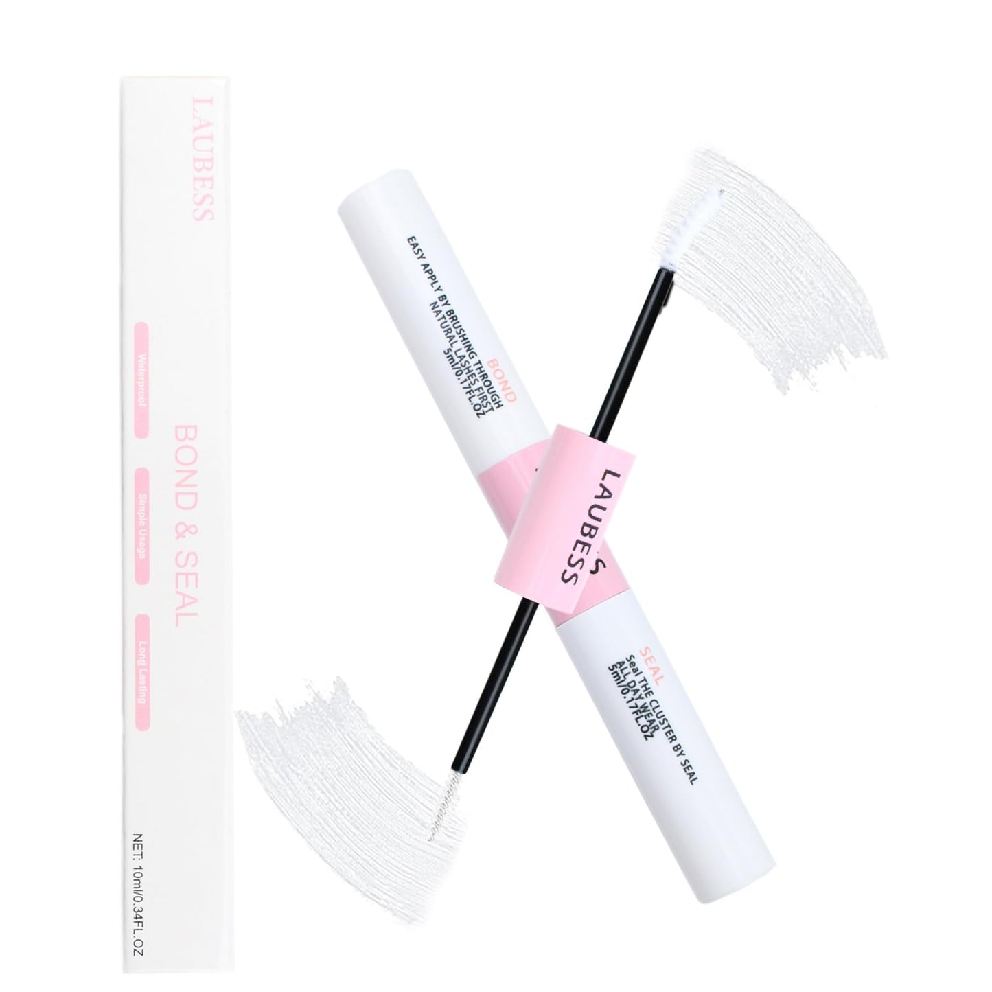 LAUBESS Lash Bond & Seal Clear Lash Glue – DIY Extensions, Waterproof, 48–72 Hour Hold