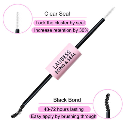 LAUBESS 3-in-1 Lash Glue, Bond & Seal with Remover – Waterproof; Eyelash Extensions (15ml) – Black