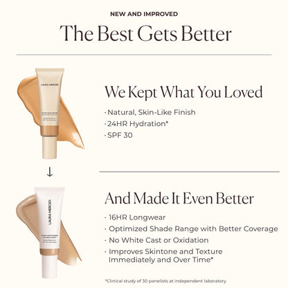 Laura Mercier Tinted Moisturizer Natural Dewy SPF 30 – 24HR Hydration, Buildable Sheer to Light Coverage, Mini 2N Maple