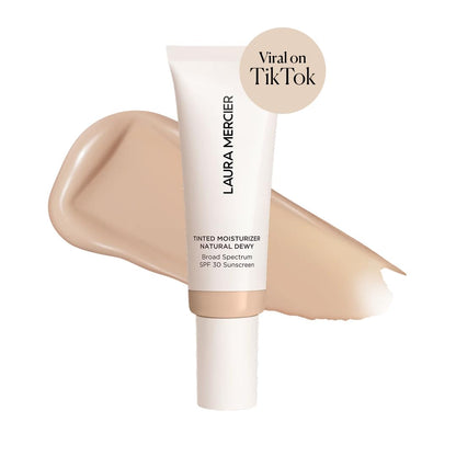 Laura Mercier Tinted Moisturizer Natural Dewy SPF 30 (Cameo) – 24HR Hydration & Sheer to Light Buildable Coverage