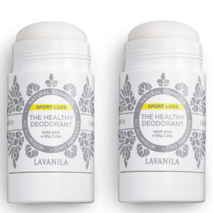 Lavanila Sport Luxe 2-Pack Aluminum-Free Deodorant for Men & Women – Vegan, Clean & Natural