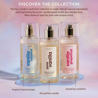 Lavanila Vanilla Coconut Healthy Hair + Body Perfume Mist – 5 Fl Oz | Jojoba Oil, Madagascar Vanilla, Coconut