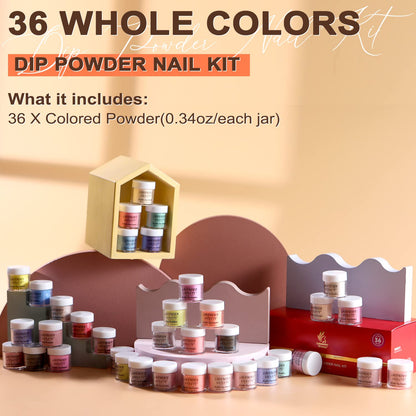 Lavender Violets 36 Colors Dip Powder Nail Kit – Quick Drying, No Lamp Needed, Home Salon M950