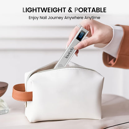 Lavinda Handheld UV Light for Gel Nails with Stand – Portable Cordless Nail Lamp with LCD