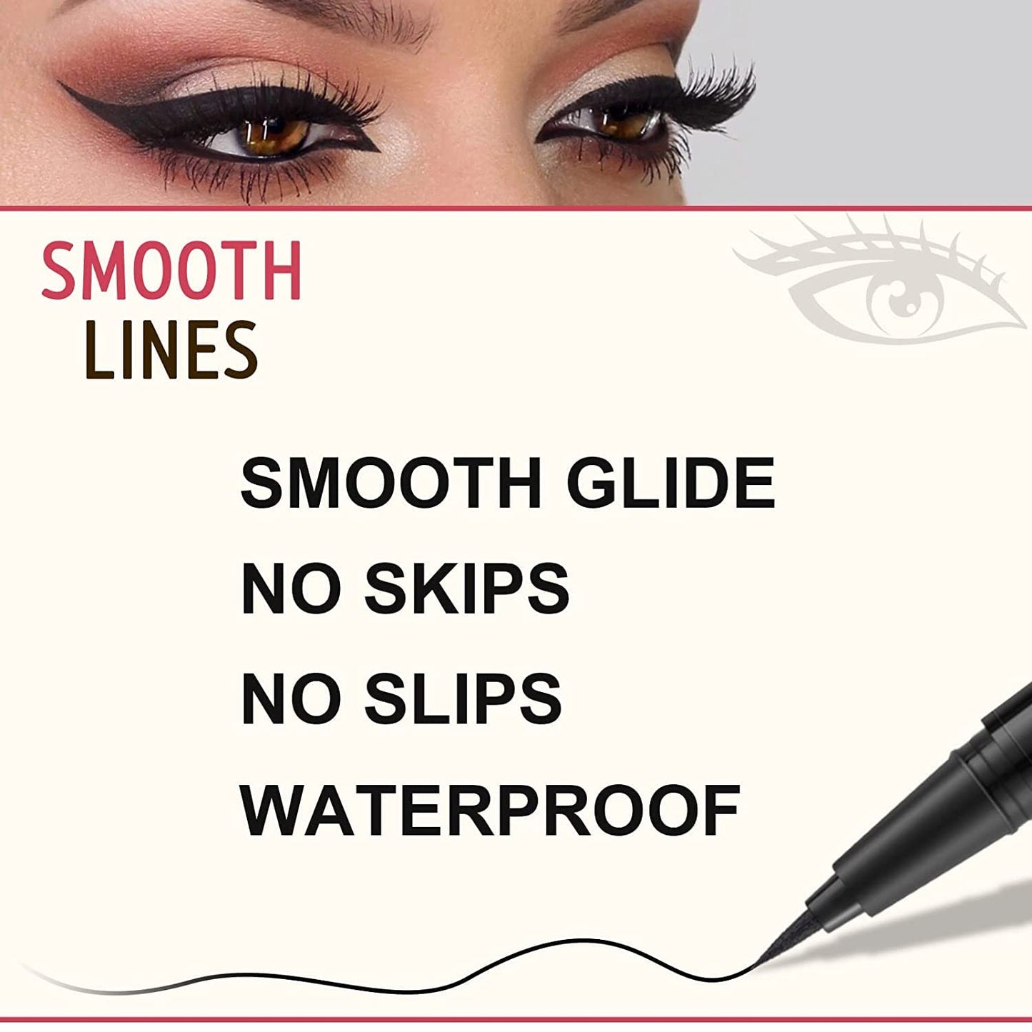 LAVONE Eyebrow Stamp Pencil Kit | Waterproof Brow Pencil, Eyeliner & Pomade – Dark Black