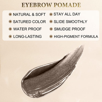 LAVONE Eyebrow Stamp Kit - Waterproof Brow Pencil, Eyeliner, Pomade & Dual Brush (Black Brown)