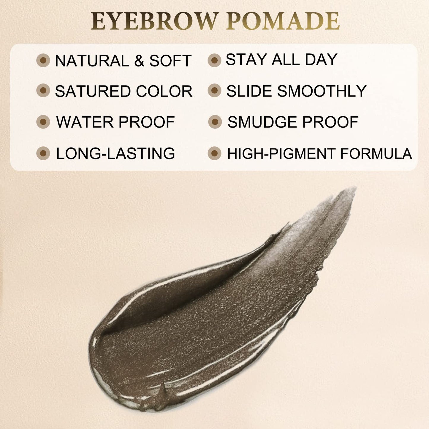 LAVONE Eyebrow Stamp Kit | Waterproof Brow Pencil, Eyeliner & Pomade in Ebony