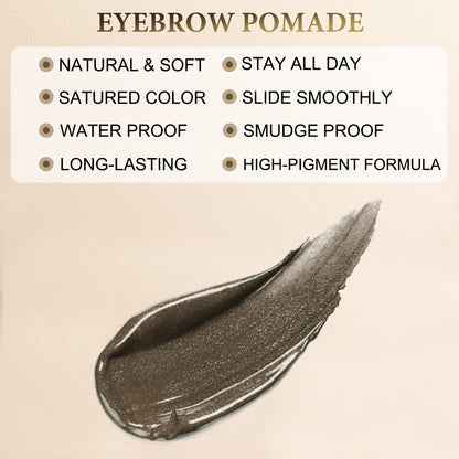 LAVONE Eyebrow Stamp Kit | Waterproof Brow Pencil, Eyeliner & Pomade in Ebony