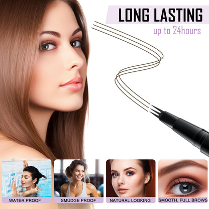 LAVONE 2-in-1 Waterproof Eyebrow Pen – 3-Tip Microblading, Ash Brown