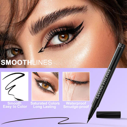 LAVONE Eyeliner Set — Waterproof 3-in-1 Gel, Liquid, and Angled Brush