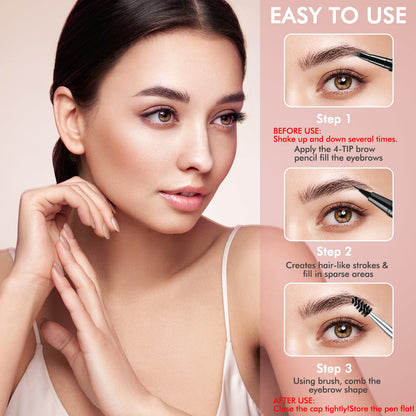 LAVONE 2-in-1 Eyebrow Pen – Microblading Brow Pencil, Waterproof & Ultra-Precise