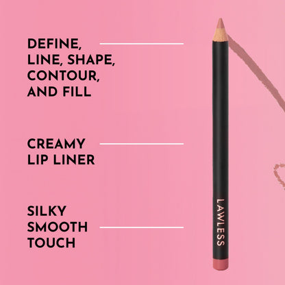 Lawless Forget the Filler Definer Liner – Pink Sand | Satin Finish Lip Liner