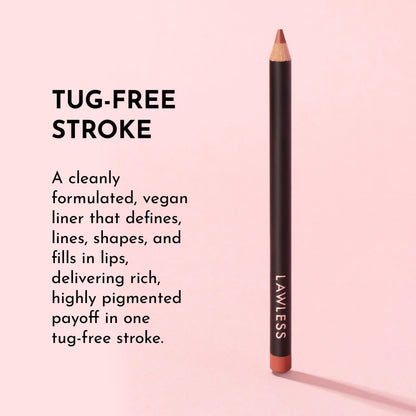 Lawless Forget the Filler Definer Liner in Cinnamon – Tug-Free Lip Liner with Silk-Like Ester for a Satin Finish | 0.04 oz