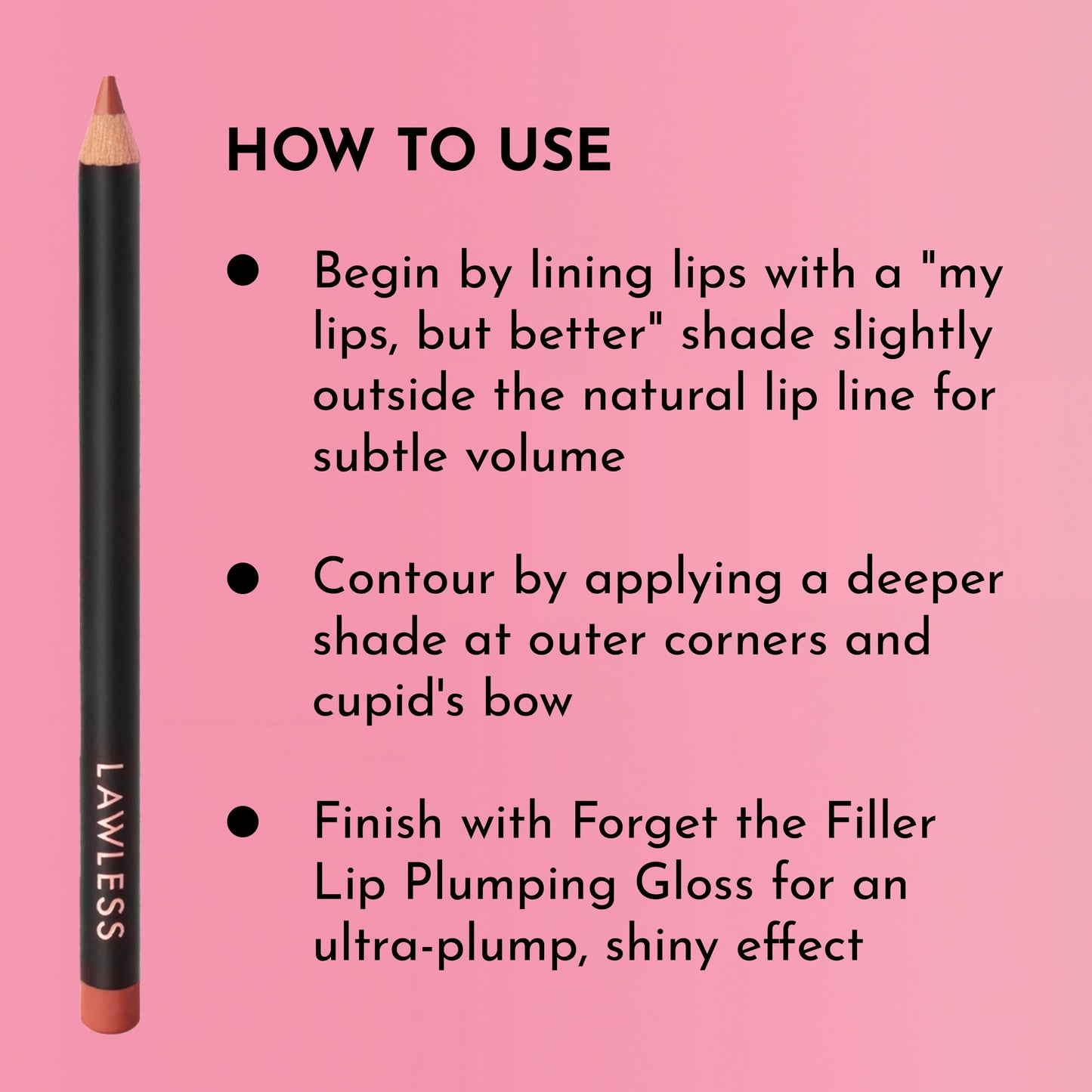 Lawless Forget the Filler Definer Liner in Cinnamon – Tug-Free Lip Liner with Silk-Like Ester for a Satin Finish | 0.04 oz