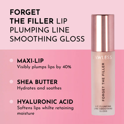 Lawless Forget the Filler Lip Plumping Gloss – Glazed | Line-Smoothing, 0.11 oz