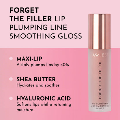Lawless Forget The Filler Lip Plumper Gloss Nudie Pink – High Shine & Hydration (0.11 oz)