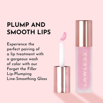Lawless Forget the Filler Lip Plumping Gloss – Strawberry Shortcake | Hydration + High Shine
