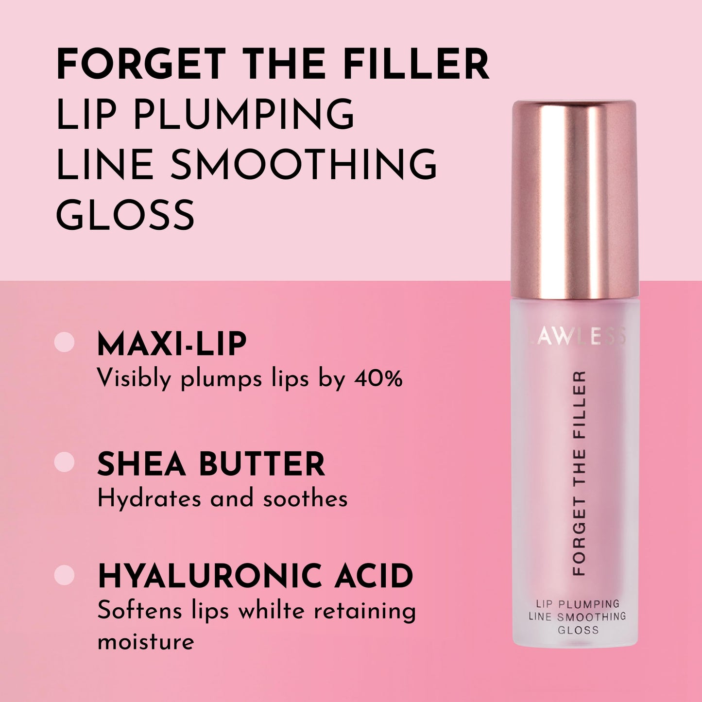 Lawless Forget The Filler Lip Plumper Line Gloss – Lavender Sorbet