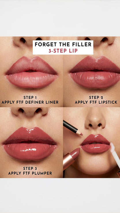 Lawless Forget the Filler Lip-Plumping Satin Lipstick – Platinum, 0.1 oz