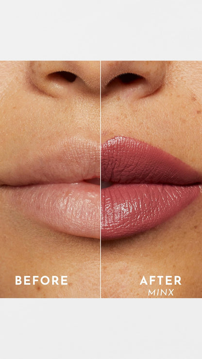 Lawless Forget the Filler Lip-Plumping Line-Smoothing Satin Lipstick – Minx, 0.1 oz