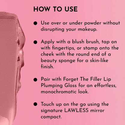 LAWLESS Pinch My Cheeks Soft-Blur Cream Blush - Angel | Talc-Free, Buildable Radiance