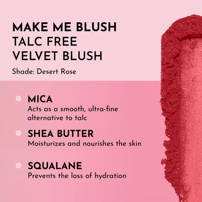 LAWLESS Make Me Blush Velvet Blush Dessert Rose | Talc-Free, Clean Formula, Natural Finish