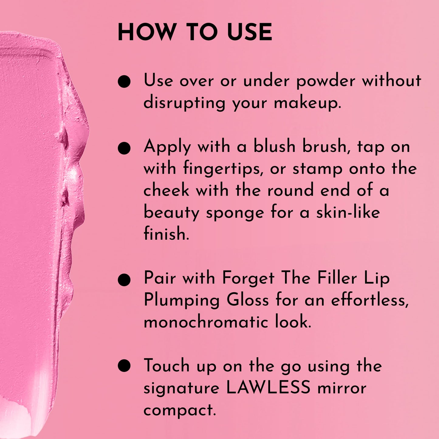 LAWLESS Pinch My Cheeks Soft-Blur Cream Blush - Gumdrop | Talc-Free, Buildable Cloud Finish