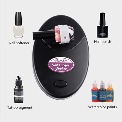 Laza Nail Lacquer Shaker – Adjustable Bottle Shaking Machine for Gel Polish (Black)