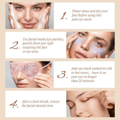 LazyGa Rose Quartz Eye Mask – Hot or Cold Therapy for Puffiness, Dark Circles