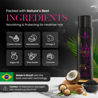 Lazzios Caviar Organic Hair Protein – Formaldehyde-Free Brazilian Keratin Treatment (500 ml)