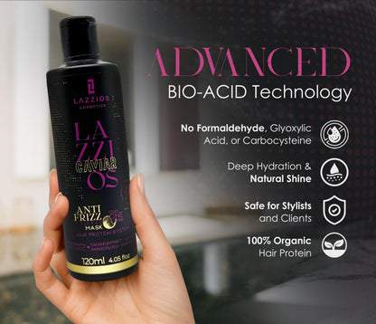 Lazzios Caviar Organic Hair Protein – Formaldehyde-Free Brazilian Keratin Treatment | 120 ml