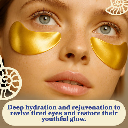 LE GUSHE Gold Under Eye Patches – Hydrating Collagen Masks with Snail Mucin (20 Pairs)