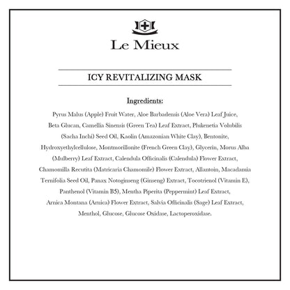 Le Mieux Icy Revitalizing Mask – Cooling Clay Mask for Oily & Blemish-Prone Skin (2 oz / 60 ml)