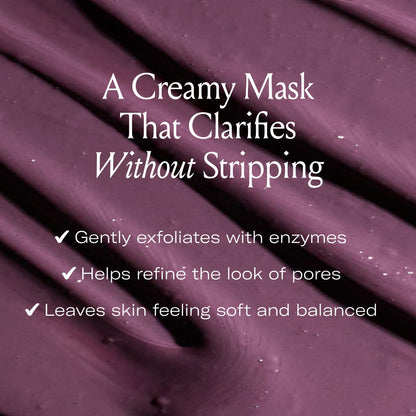 Le Prunier Plumtox Clarifying Enzyme Face Mask | Gentle AHA/BHA/PHA Exfoliation with Midnight Muir Plum Extract | Vegan Skincare | 2 fl oz