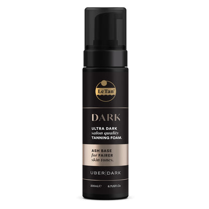 Le Tan Uber Dark Self Tanning Foam Ash Base – Deep Cool-Brown Tan (6.76 oz)